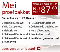 Proefpakket mei 2013 12 flessen: normaal 101,05 nu voor 87,60