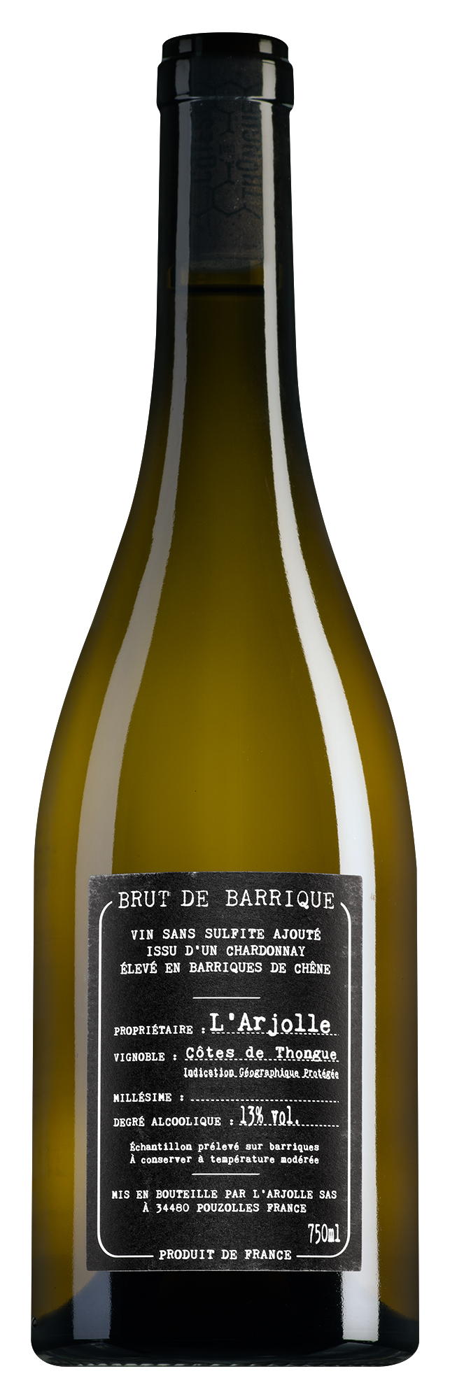 Domaine de l'Arjolle Côtes de Thongue Brut de Barrique Chardonnay